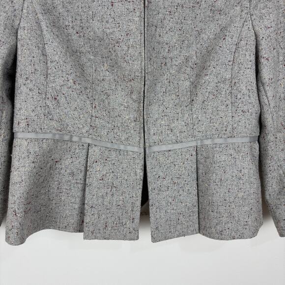 The Limited Circle Neck Blazer Jacket Gray Flecked Peplum 3/4 sleeve Lady Jacket - Picture 4 of 9